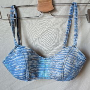 Lisa Marie Fernandez x Peter Pilotto Neoprene Bikini Top Blue Sporty Medium 3